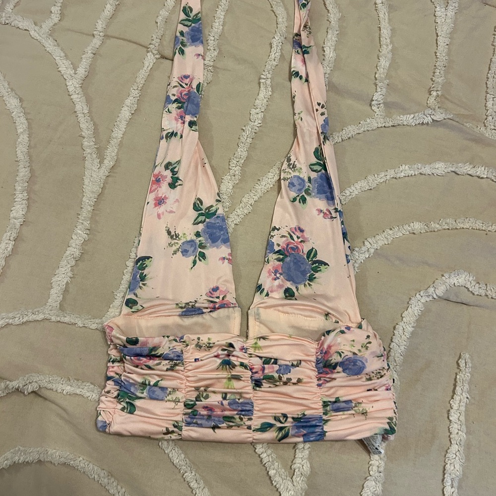 Zara Pink Floral Crop Top - Picture 4 of 6